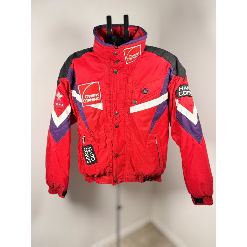 Vintage Retro Hard Corps Owens Corning Gore-Tex Ski Jacket Red Purple Mens Small